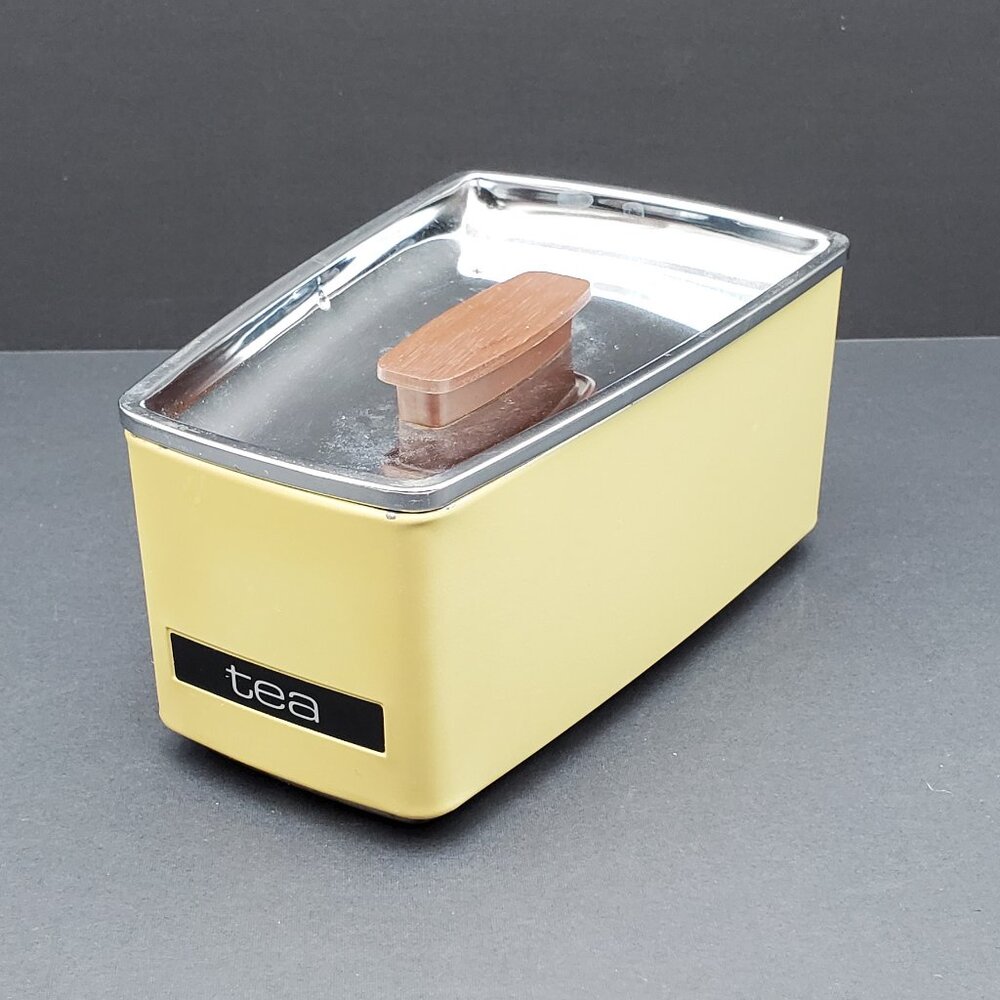 Lincoln BeautyWare Gold Metal Tea Canister MCM Tea Bag Storage Holder